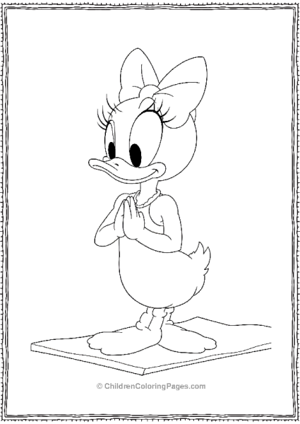 Daisy Duck In Yoga Pose Free PDF Printable