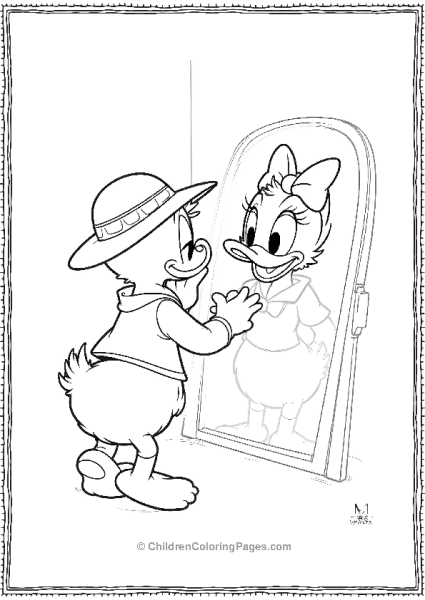 Daisy Duck Looking In The Mirror Free PDF Printable