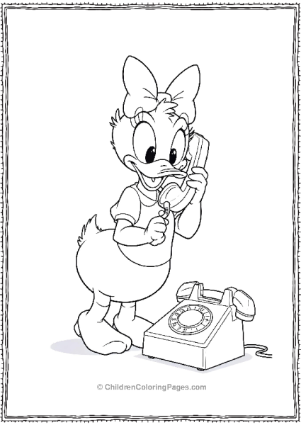 Daisy Duck On The Phone Free PDF Printable