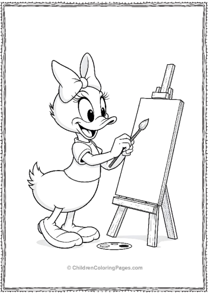 Daisy Duck Painting With A Brush Free PDF Printable