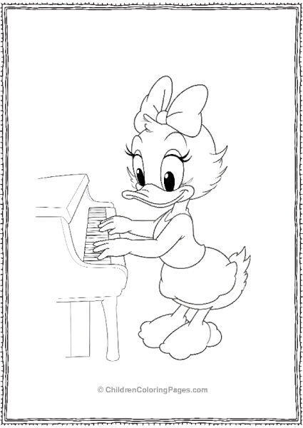 Daisy Duck Playing Piano Free PDF Printable