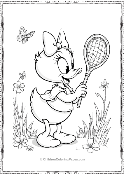 Daisy Duck Playing Tennis Free PDF Printable