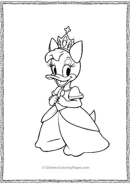 Daisy Duck Princess Wearing A Tiara Free PDF Printable