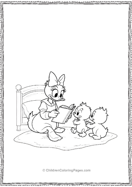 Daisy Duck Reading To Her Nephews Free PDF Printable