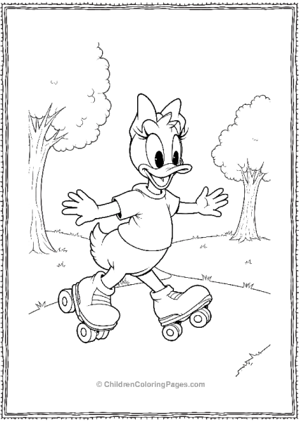 Daisy Duck Roller Skating In The Park Free PDF Printable