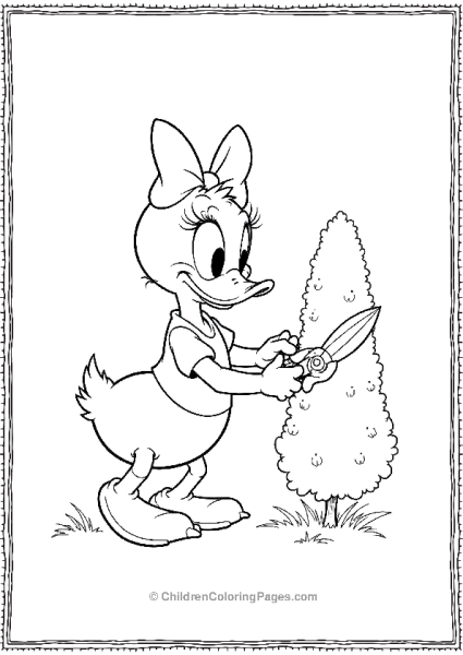 Daisy Duck Trimming The Bush Free PDF Printable