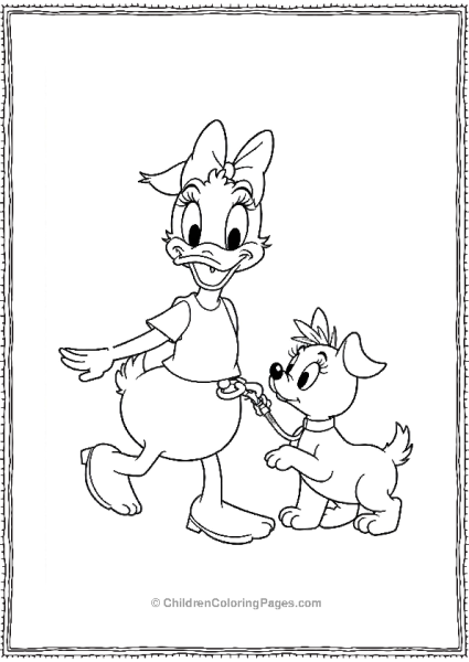 Daisy Duck Walking Her Dog Free PDF Printable