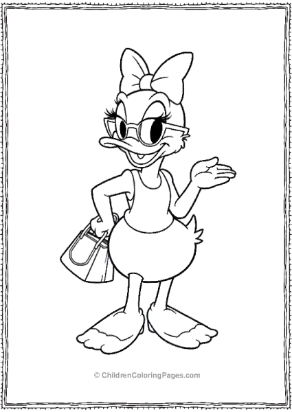 Daisy Duck With Sunglasses And Handbag Free PDF Printable