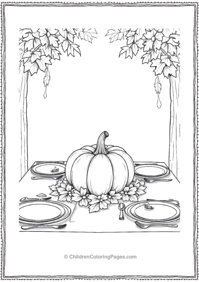 Detailed-Autumn-Leaves-And-A-Centerpiece Free PDF Printable