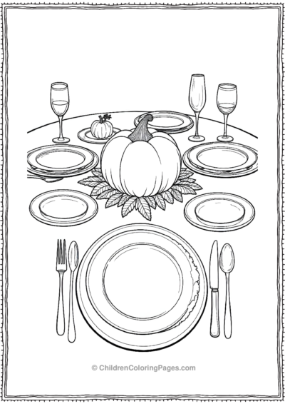 Detailed-Illustration-Of-A-Thanksgiving-Dinner Free PDF Printable