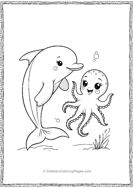 Dolphin And Octopus Friends Free PDF Printable