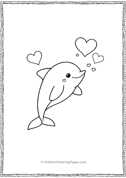 Dolphin Blowing Hearts Free PDF Printable