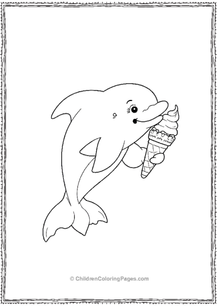 Dolphin Eating Ice Cream Free PDF Printable