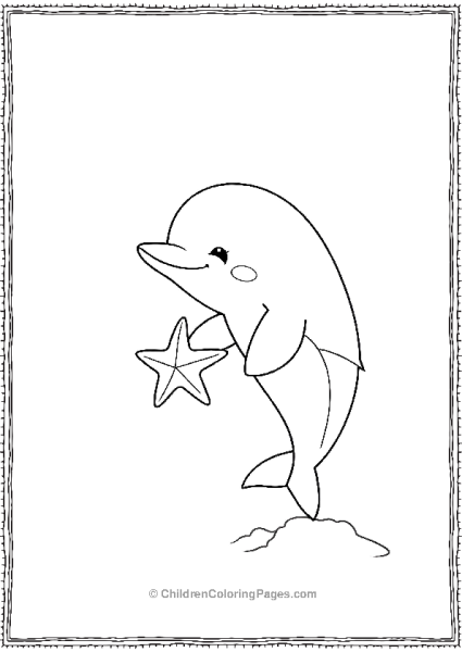 Dolphin Holding A Starfish Free PDF Printable