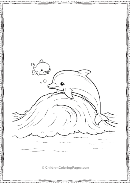 Dolphin Jumping Over A Wave Free PDF Printable