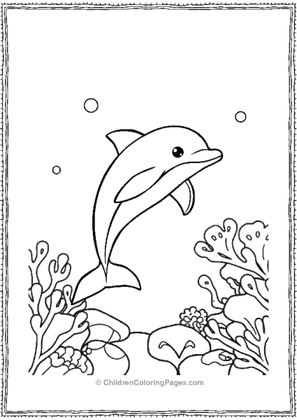 Dolphin Jumping Over Coral Reefs Free PDF Printable