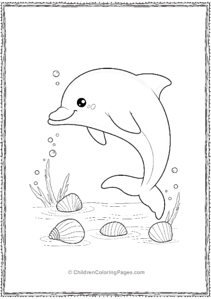 Dolphin Jumping Over Shells Free PDF Printable