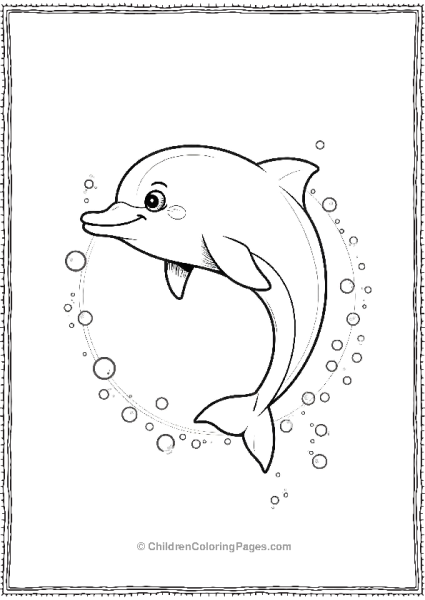 Dolphin Jumping Through Bubbles Free PDF Printable