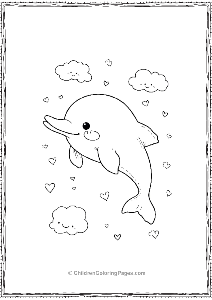 Dolphin Jumping Through Clouds Free PDF Printable