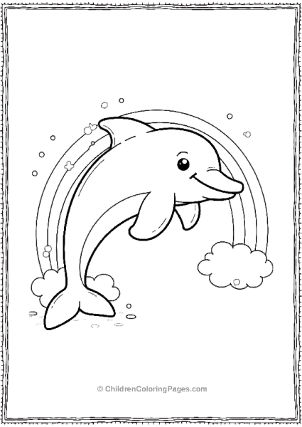 Dolphin Jumping Through Rainbow Free PDF Printable