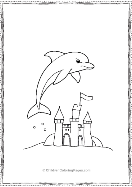 Dolphin Leaping Over Castle Free PDF Printable