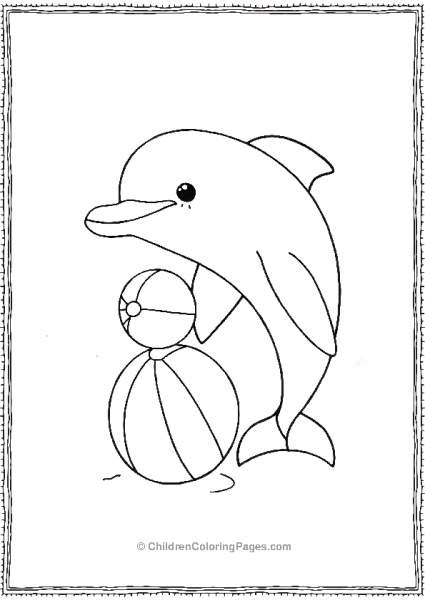 Dolphin Playing With A Beach Ball Free PDF Printable