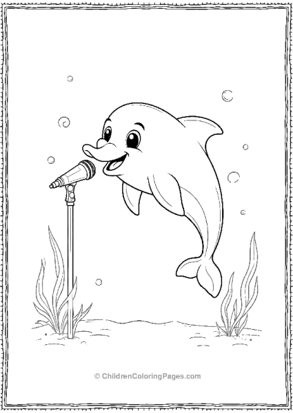 Dolphin Singing Into Microphone Free PDF Printable