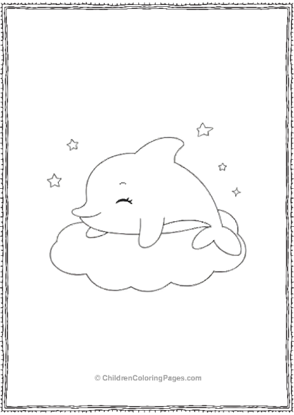 Dolphin Sleeping On A Cloud Free PDF Printable