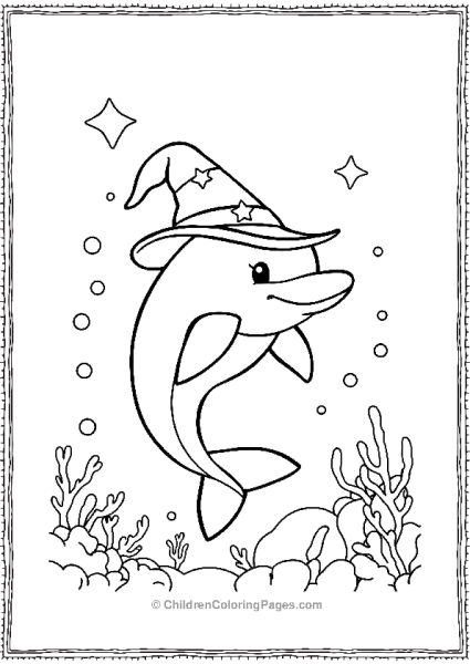 Dolphin Wearing A Hat In The Ocean Free PDF Printable