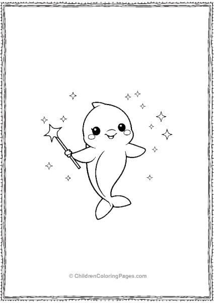 Dolphin With A Magic Wand Free PDF Printable