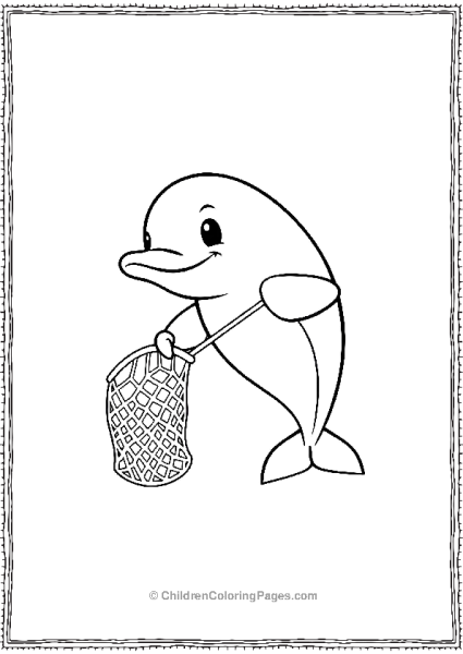 Dolphin With A Net Free PDF Printable