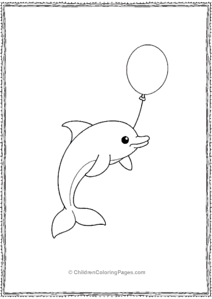 Dolphin With Balloon Free PDF Printable