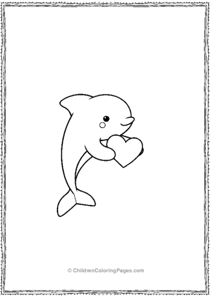 Dolphin With Heart Free PDF Printable