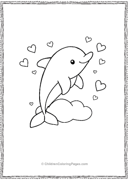 Dolphin With Hearts Free PDF Printable