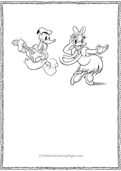 Donald And Daisy Having Fun Free PDF Printable