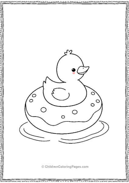 Duck Floating On A Donut Free PDF Printable