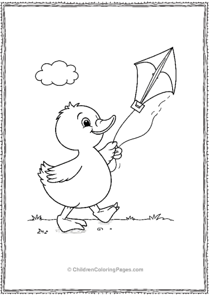 Duck Flying A Kite On A Breezy Day Free PDF Printable