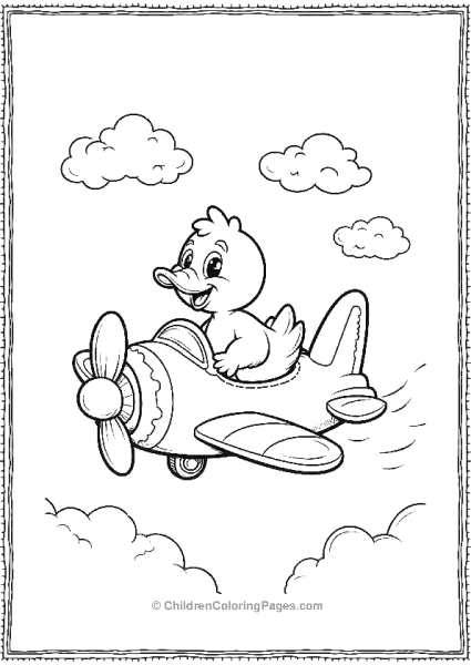 Duck Flying A Toy Aeroplan Free PDF Printable