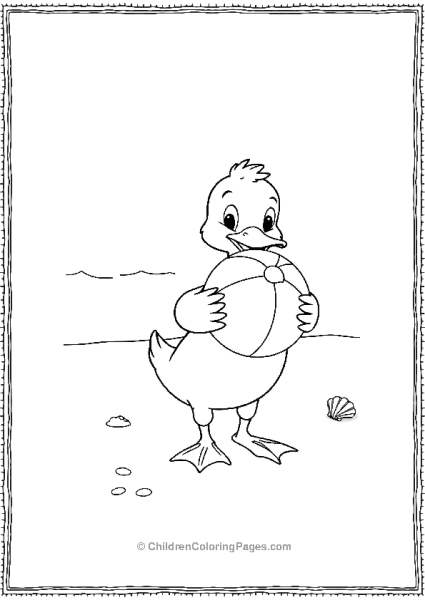 Duck Holding A Beach Ball Free PDF Printable