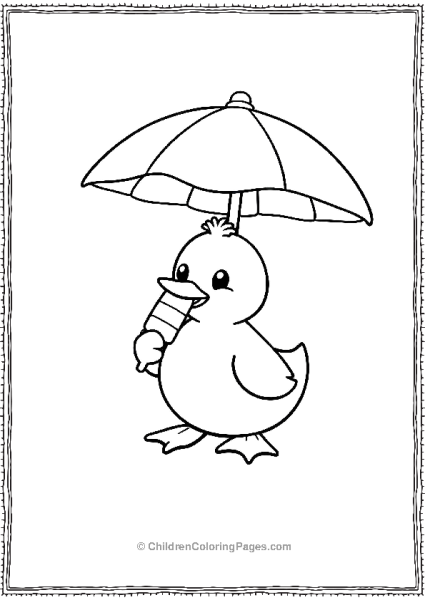 Duck Holding A Popsicle Free PDF Printable