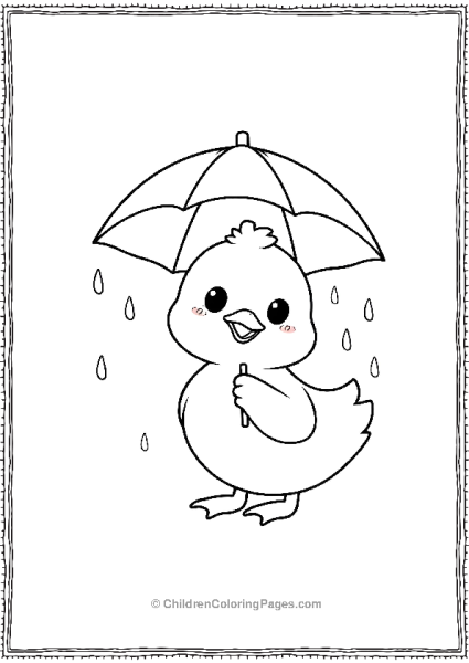 Duck Holding An Umberella Free PDF Printable