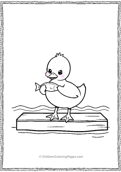 Duck Holding Tiny Fish Free PDF Printable