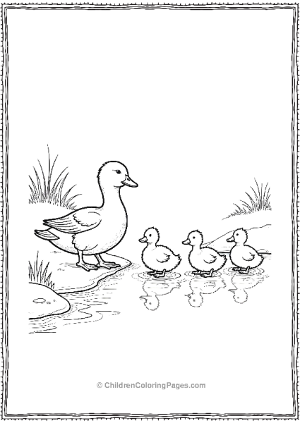 Duck Leading Her Family Free PDF Printable