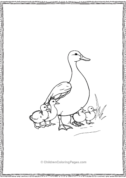 Duck Mother With Her Ducklings Free PDF Printable