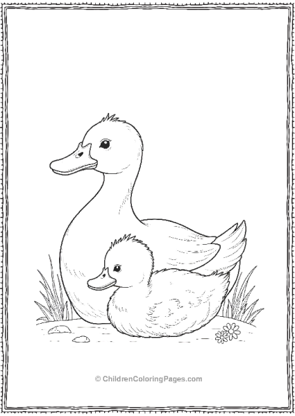 Duck Nestled Under Mother Free PDF Printable