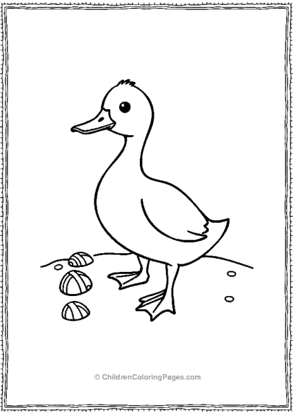 Duck On Sandy Beach Free PDF Printable