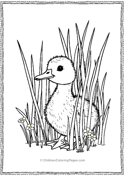 Duck Peeking Out From Grass Free PDF Printable