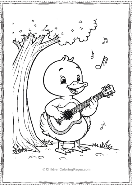 Duck Playing Guitar Free PDF Printable