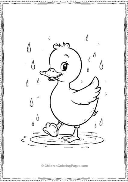 Duck Playing In The Rain Free PDF Printable