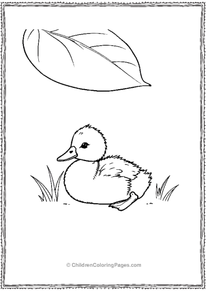 Duck Resting Under Leaf Free PDF Printable